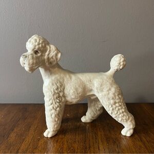 Vintage White Poodle Figurine: Ceramic Poodle Dog Figurine - Cream